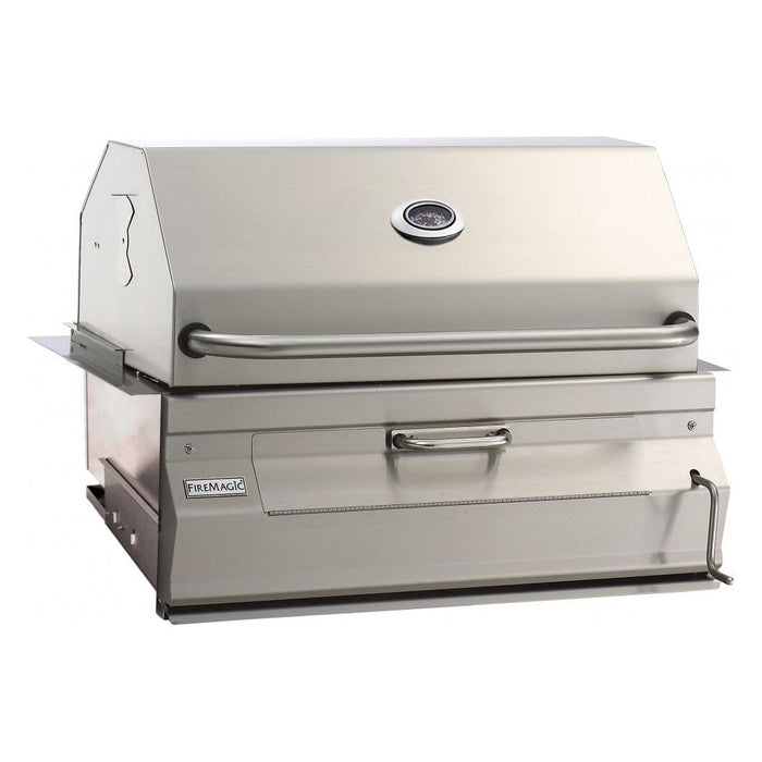 Fire Magic 24-inch Charcoal Slide In Barbecue Grill with Smoker Hood : 12-SC01C-A