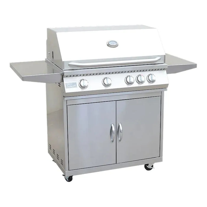 Kokomo Grills 4 Burner 32 Inch Cart Model BBQ Grill With Locking Casters 304 Stainless Steel : KO-BAK4BG+KO-BAK4BG-C