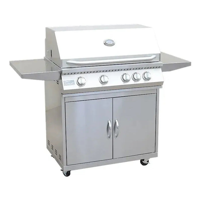 Kokomo Grills 4 Burner 32 Inch Cart Model BBQ Grill With Locking Casters 304 Stainless Steel : KO-BAK4BG+KO-BAK4BG-C