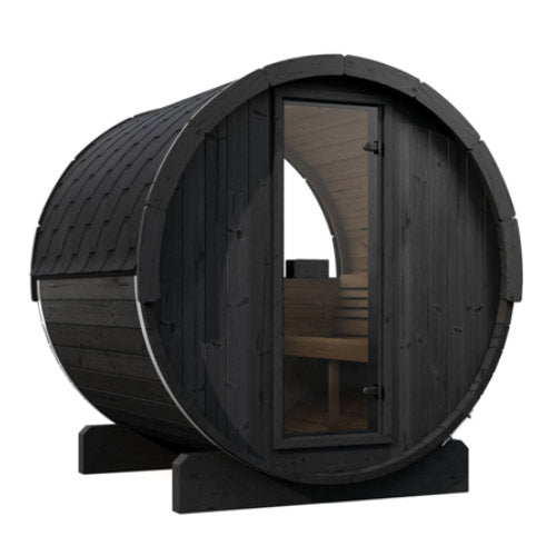 SaunaLife E7W Ergo Series Outdoor Barrel Sauna Kit with Rear Window
