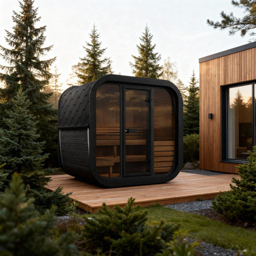 SaunaLife 4 Person Outdoor Cube Sauna Model CL5G