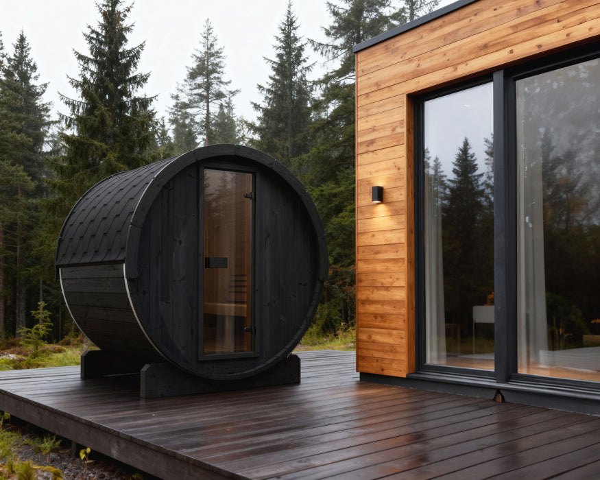 SaunaLife E7 Ergo Series Outdoor Barrel Sauna Kit