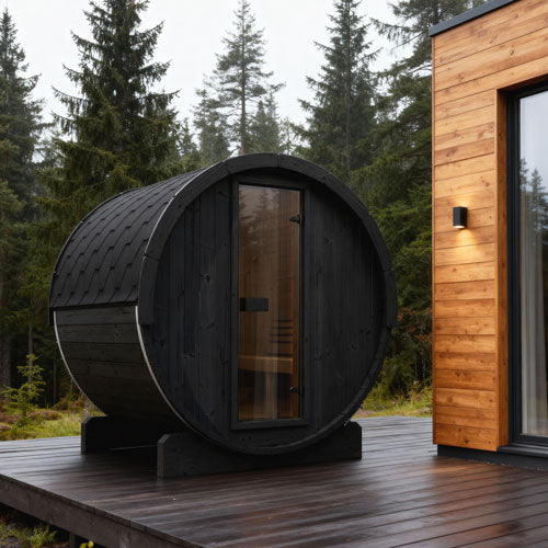 SaunaLife E7 Ergo Series Outdoor Barrel Sauna Kit