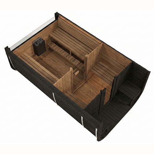 SaunaLife 8-Person Cube Series Outdoor Home Sauna Kit CL12GCP