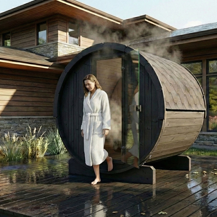 SaunaLife E7 Ergo Series Outdoor Barrel Sauna Kit