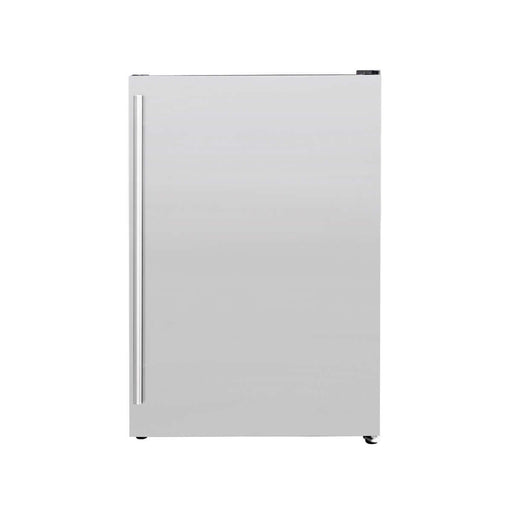 Summerset Grills 22inch Deluxe Outdoor Approved Compact Refrigerator front view with stainless steel finish.