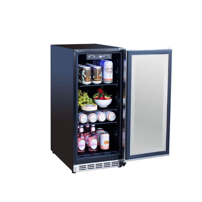 Summerset Grills 15" Outdoor Rated Refrigerator w/ Glass Door  - RFR-15G