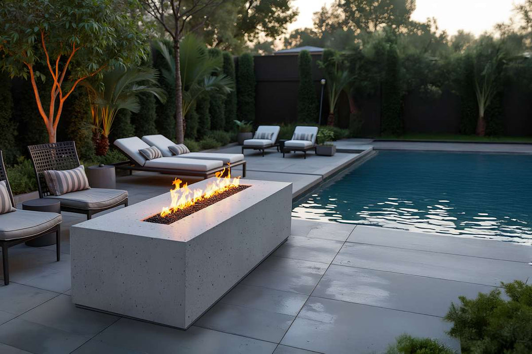 Firegear Sanctuary 1 76-inch GFRC Fire Table - Pro Series Brass Burner