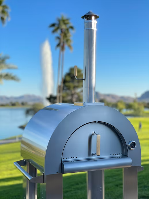 Kokomo Grills 32 Inch Dual Fuel Gas or Wood Fired Stainless Steel Pizza Oven : KO-PIZZAOVEN-LP