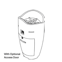 Black and white line drawing of a kitchen appliance with an optional access door.