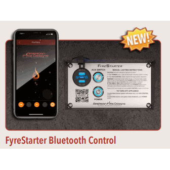 FyreStarter Bluetooth control device with smartphone app on a white background