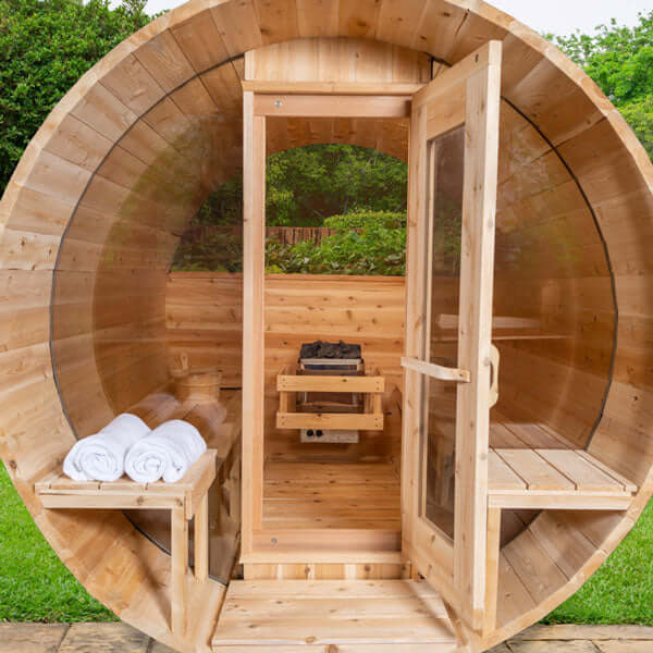 LeisureCraft Serenity MP Barrel Sauna - CTC2245MPW