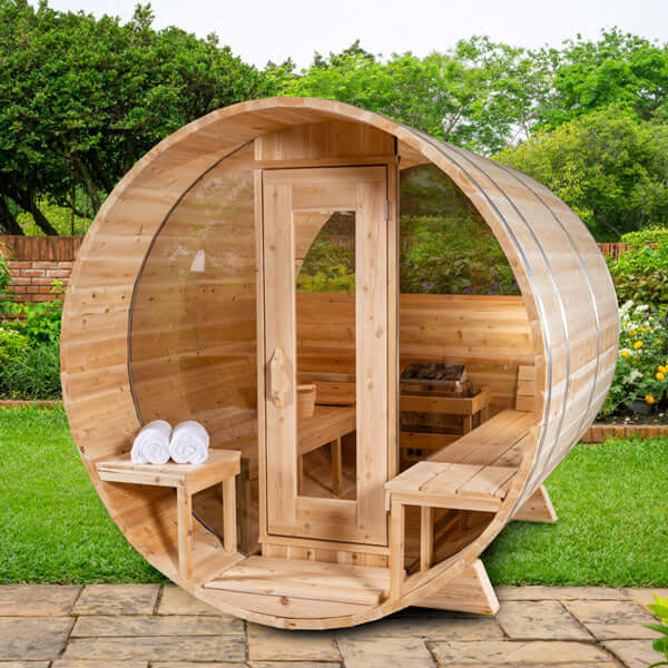 LeisureCraft Serenity MP Barrel Sauna - CTC2245MPW