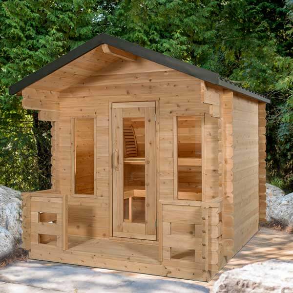 LeisureCraft CT Georgian Cabin Sauna with Porch - CTC88PW