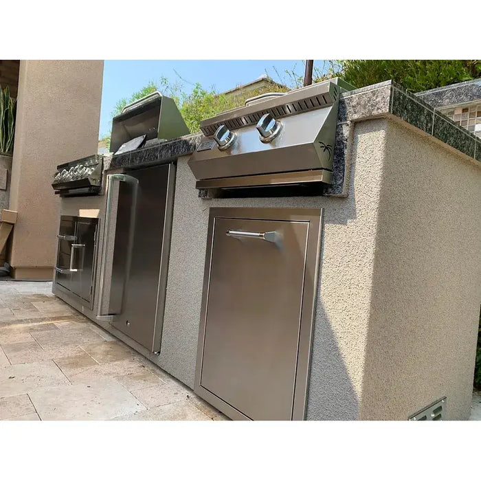 Kokomo Grills 5 Burner Griddle Combo Drawer Fridge Outdoor Kitchen