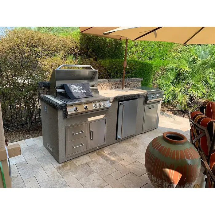 Kokomo Grills 5 Burner Griddle Combo Drawer Fridge Outdoor Kitchen