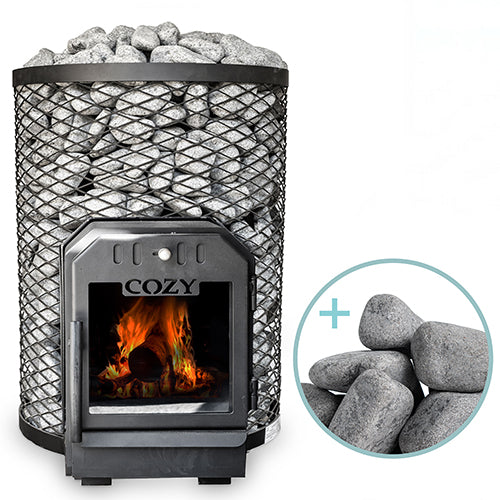 Cozy Heat O Through-Wall Wood-Burning Sauna Stove Package