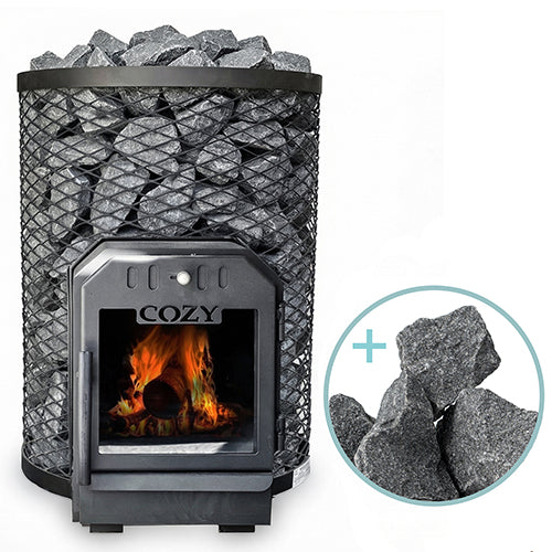 Cozy Heat O Through-Wall Wood-Burning Sauna Stove Package
