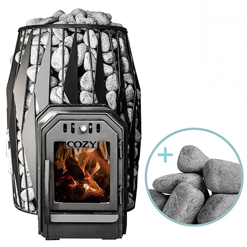 Cozy Heat OG Through-Wall Wood-Burning Sauna Stove Package