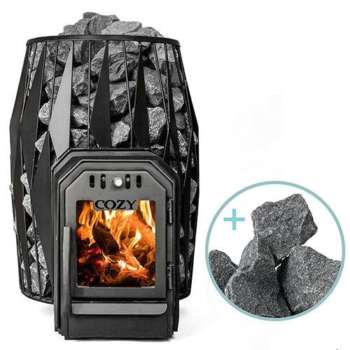 Cozy Heat OG Through-Wall Wood-Burning Sauna Stove Package