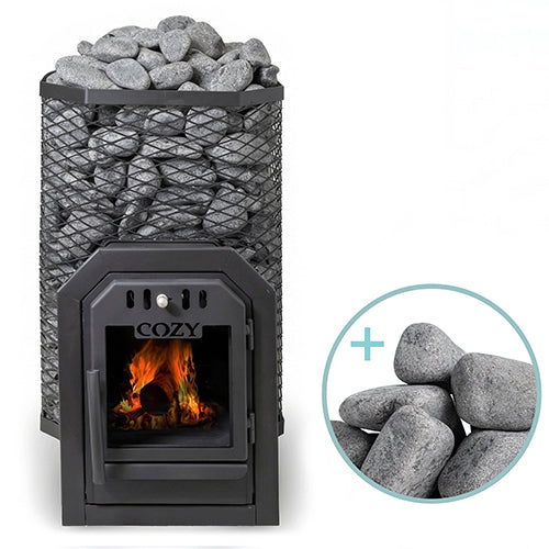 Cozy Heat Through-Wall Wood-Burning Sauna Stove Package