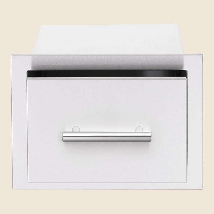 Summerset 17-inch single storage drawer open