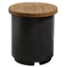 French Barrel Oak – Contempo Tank/ End Table - Color: Black Lava - 17″ dia x 19 1/4″h