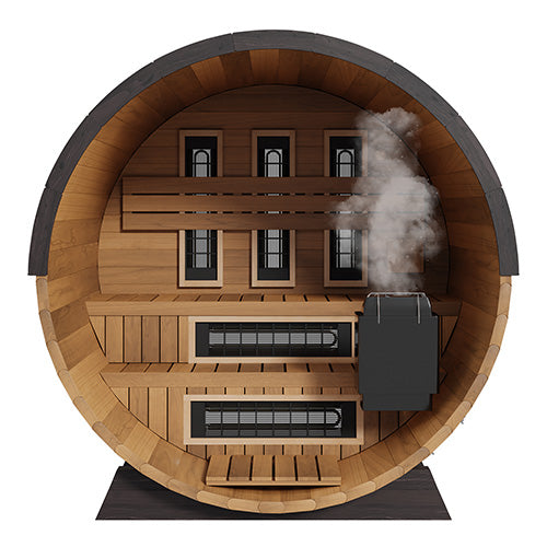 Finnmark FD-6 barrel sauna traditional heater view