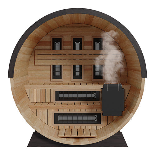 Finnmark FD-7 barrel sauna traditional heater view