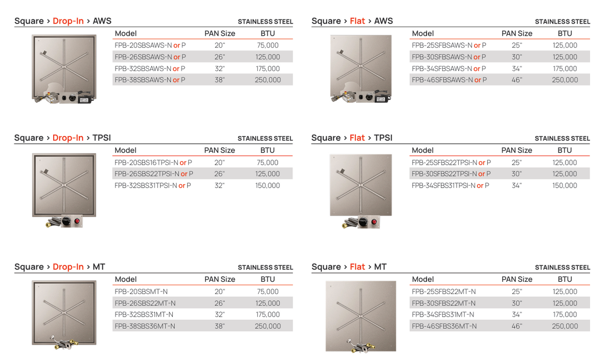 Firegear Stainless Steel Burner Systems
