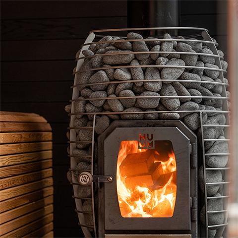 HUUM HIVE Wood Sauna Stove Package with Stones - 537-BDL-HIVEW13ST - HIVE Wood 2
