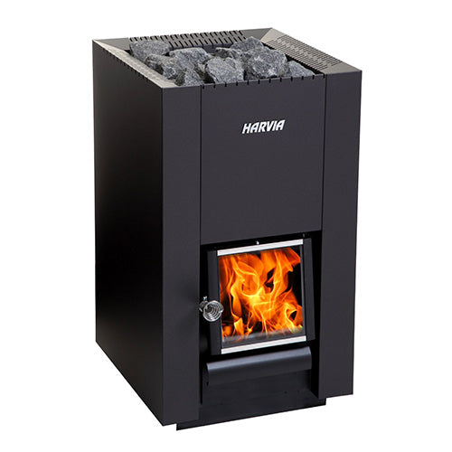 Harvia LINEAR 18 COMPACT BLACK Wood-Burning Sauna Stove - Harvia sauna heater view 5