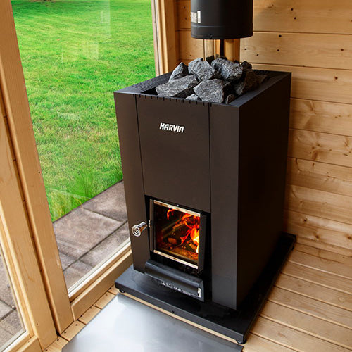 Harvia LINEAR 18 COMPACT BLACK Wood-Burning Sauna Stove - Harvia sauna heater view 3