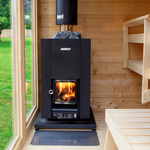 Harvia LINEAR 18 COMPACT BLACK Wood-Burning Sauna Stove - Harvia sauna heater view 4