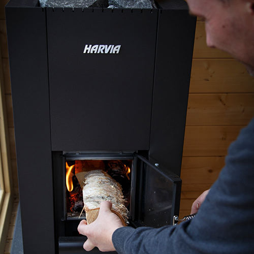 Harvia LINEAR 18 COMPACT BLACK Wood-Burning Sauna Stove - Harvia sauna heater view 2