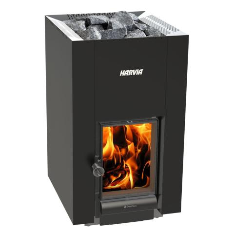 Harvia LINEAR 22 GREENFLAME Wood-Burning Sauna Stove - Harvia sauna heater