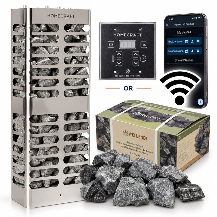 Homecraft Revive Slim Electric Sauna Heater Package