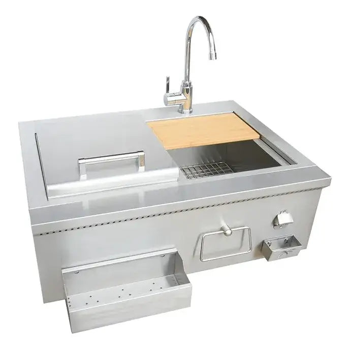 Kokomo Grills 30" Built-In Bartender Cocktail Station With Sink Bottle Opener and Ice Chest : KO-30CKT-SNK