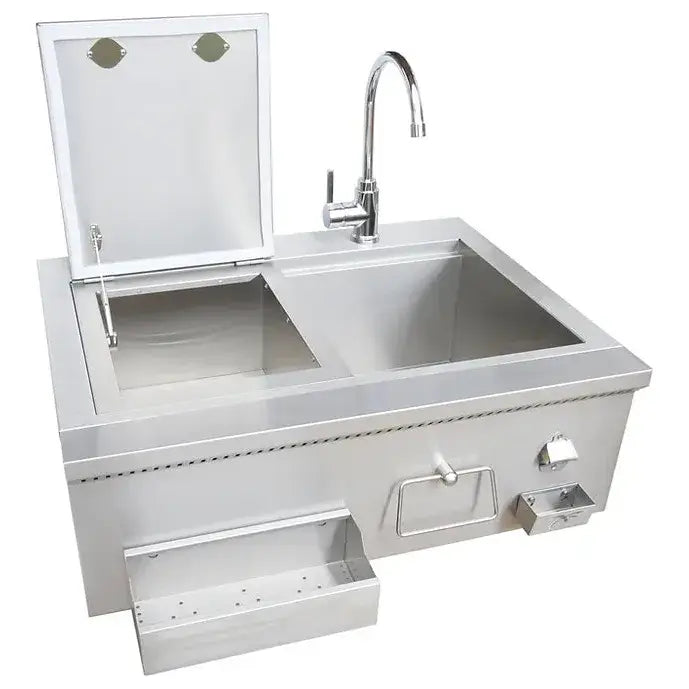 Kokomo Grills 30" Built-In Bartender Cocktail Station With Sink Bottle Opener and Ice Chest : KO-30CKT-SNK