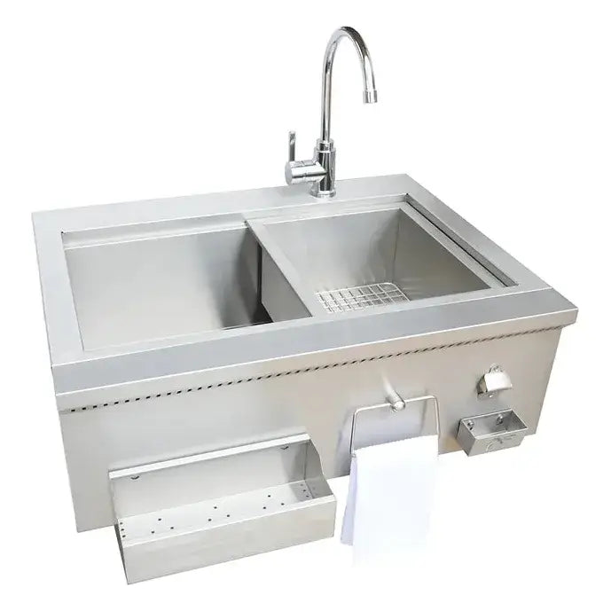 Kokomo Grills 30" Built-In Bartender Cocktail Station With Sink Bottle Opener and Ice Chest : KO-30CKT-SNK