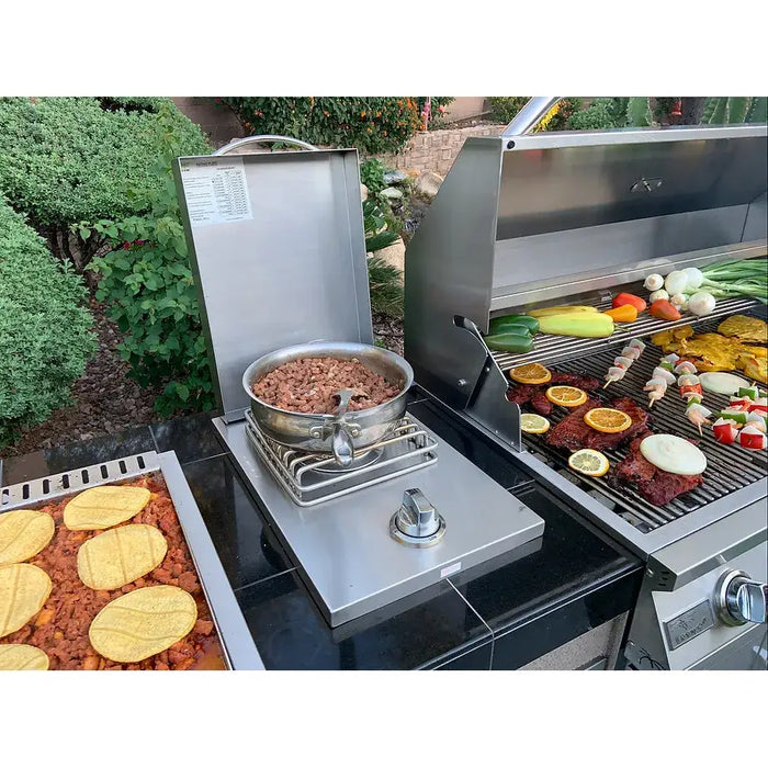 Kokomo Grills Teppanyaki, Griddle, Built-In BBQ Grill with Side Burner, Storage Drawers 7'6" : KO-7'6"-Tep-Side-5-Burn