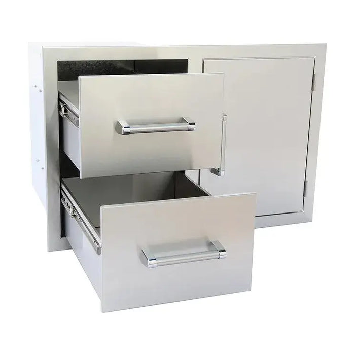 Kokomo Grills Outdoor Kitchen Stainless Steel Two Drawer - One Door Combo : KO-ALPDC