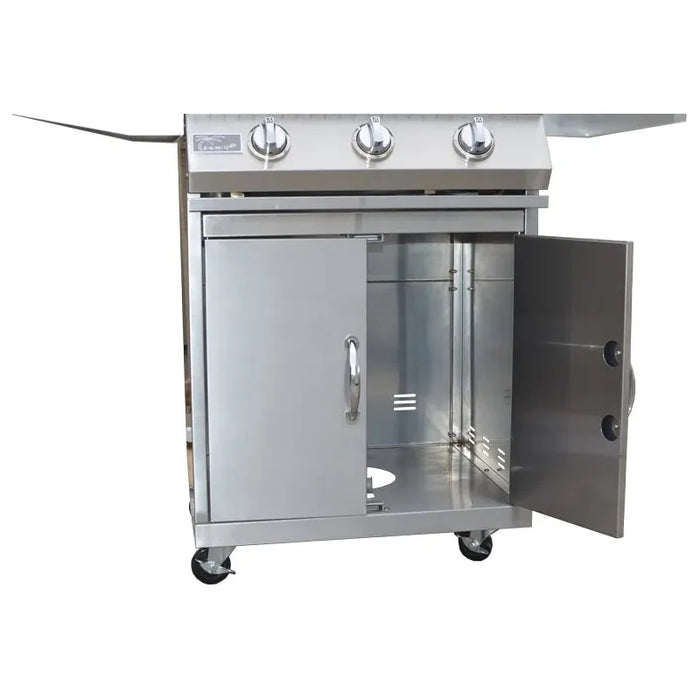Kokomo Grills 3 Burner 26 inch Cart Model BBQ Grill With Locking Casters : KO-BAK3BG+KO-BAK3BG-C