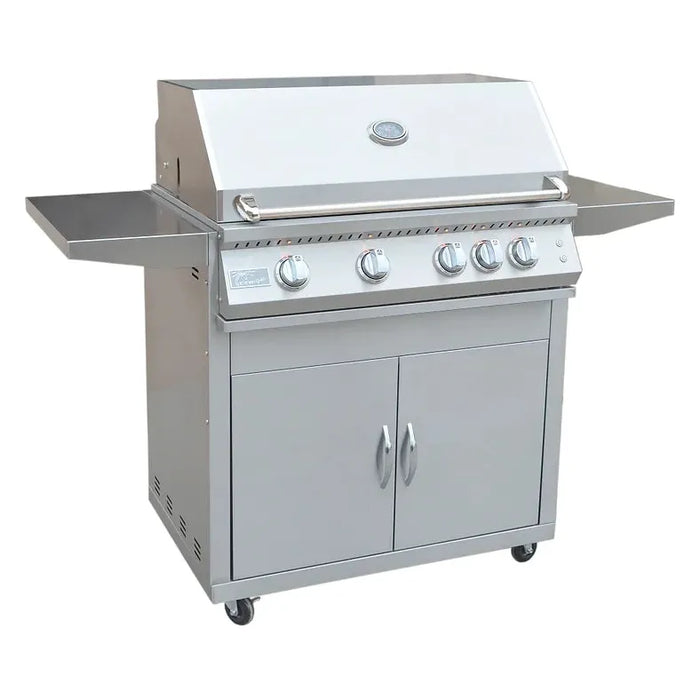 Kokomo Grills Professional 4 Burner 32 Inch Cart Model BBQ Grill With Lights & Locking Casters : KO-BAK4BG-PRO+KO-BAK4BG-C
