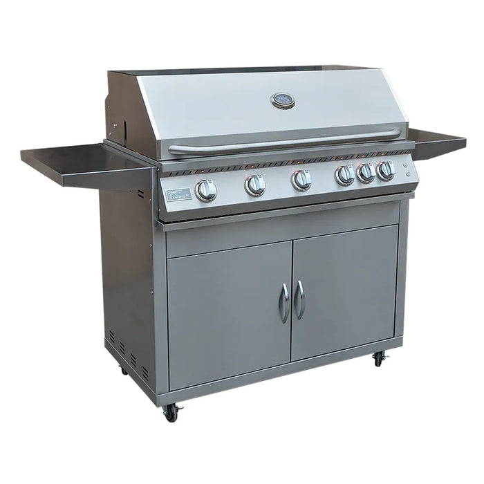 Kokomo Grills Professional 5 Burner 40 Inch Cart Model BBQ Grill With Lights & Locking Casters : KO-BAK5BG-PRO+KO-BAK5BG-C