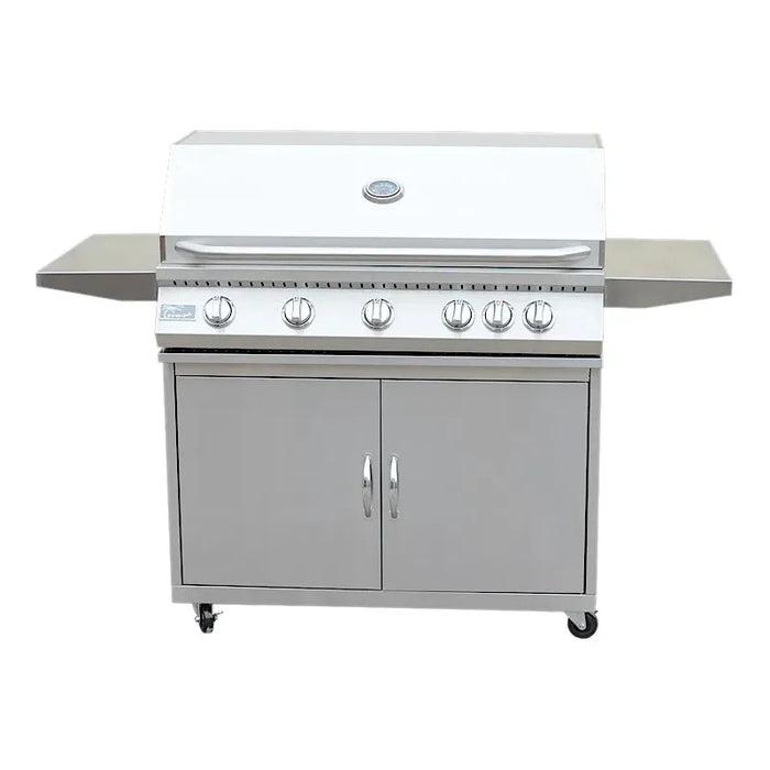 Kokomo Grills 5 Burner 40 Inch Cart Model BBQ Grill With Locking Casters 304 Stainless Steel : KO-BAK5BG+KO-BAK5BGC