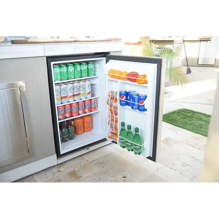 Kokomo Grills Built-In Outdoor Kitchen Refrigerator with Temp Control Soda Rack and Lights : KO-FRIDGE