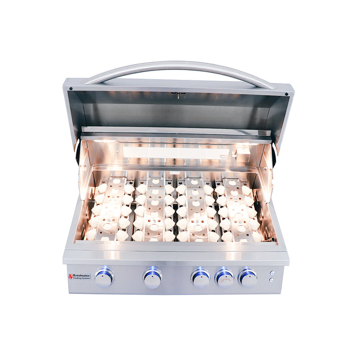 RCS Grills PREMIER 32" GRILL W/BLUE LED LIGHTS - RJC32AL