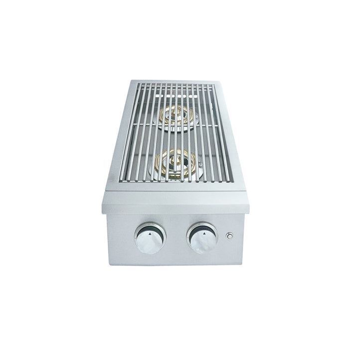 RCS Grills PREMIER DOUBLE SIDE BURNER W/BLUE LED LIGHTS - RJCSSBL