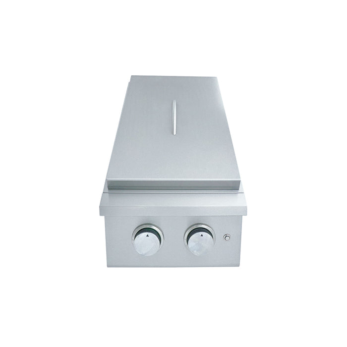 RCS Grills PREMIER DOUBLE SIDE BURNER W/BLUE LED LIGHTS - RJCSSBL